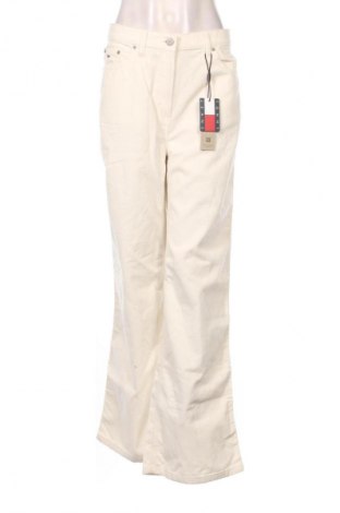 Pantaloni de velvet de femei Tommy Jeans, Mărime L, Culoare Ecru, Preț 446,99 Lei