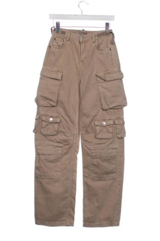 Damskie spodnie Bershka, Rozmiar XXS, Kolor Beżowy, Cena 66,67 zł