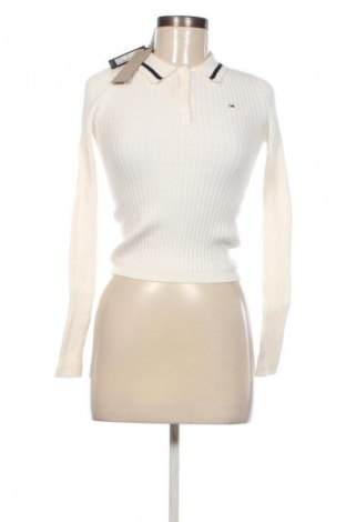 Damenpullover Tommy Jeans, Größe XS, Farbe Weiß, Preis 68,99 €