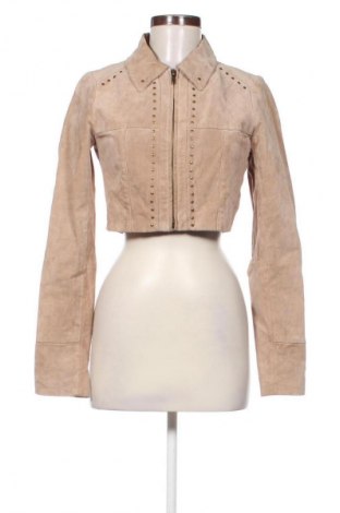 Дамско кожено яке Free Quent, Размер S, Цвят Бежов, Цена 130,00 лв.
