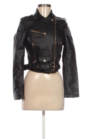 Дамско кожено яке Sinsay, Размер XS, Цвят Черен, Цена 58,00 лв.