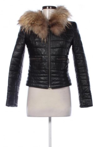 Дамско кожено яке Unbranded, Размер XS, Цвят Черен, Цена 120,20 лв.