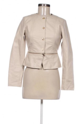 Дамско кожено яке Zara, Размер S, Цвят Бежов, Цена 41,00 лв.