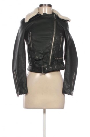Γυναικείο δερμάτινο μπουφάν Zara, Μέγεθος XS, Χρώμα Πράσινο, Τιμή 56,37 €