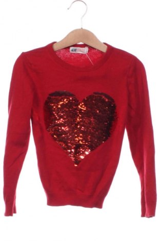 Dětský svetr  H&M, Velikost 4-5y/ 110-116 cm, Barva Červená, Cena  215,00 Kč