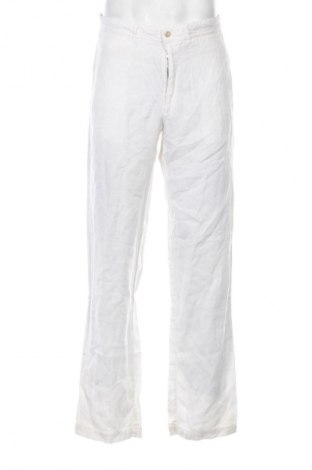 Pantaloni de bărbați 120% Lino, Mărime M, Culoare Alb, Preț 271,00 Lei