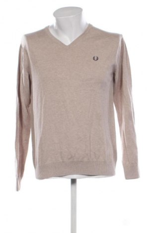 Herrenpullover Fred Perry, Größe L, Farbe Beige, Preis 85,04 €