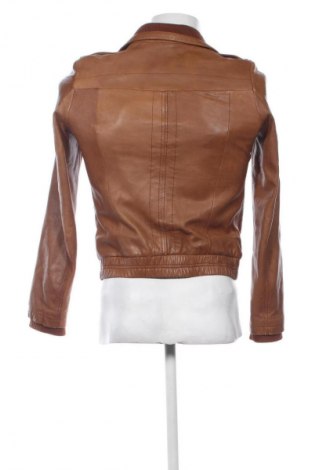 Мъжко кожено яке Pull&Bear, Размер L, Цвят Кафяв, Цена 107,53 лв.