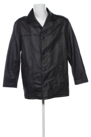 Мъжко кожено яке U.S. Polo Assn., Размер L, Цвят Черен, Цена 226,78 лв.