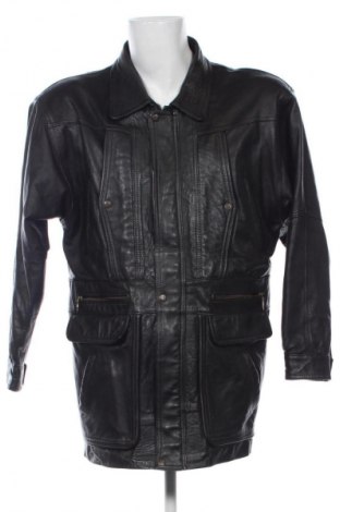 Мъжко кожено яке Unbranded, Размер XL, Цвят Черен, Цена 107,00 лв.