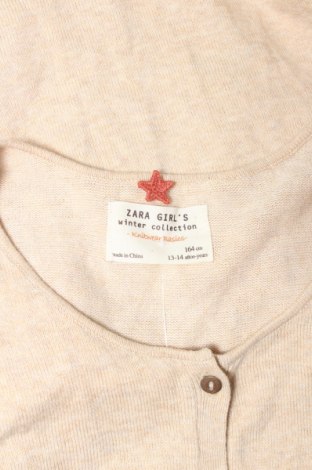 Детска жилетка Zara Knitwear, Размер 13-14y/ 164-168 см, Цвят Бежов, Цена 6,50 лв.