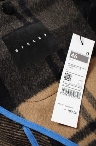 Herrenmantel Sisley, Größe S, Farbe Schwarz, 75% Wolle, 25% Polyamid, Preis 140,36 €