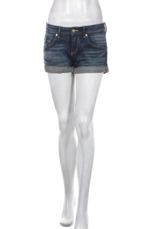 Pantaloni scurți de femei H&M, Mărime M, Culoare Albastru, 99% bumbac, 1% elastan, Preț 20,72 Lei