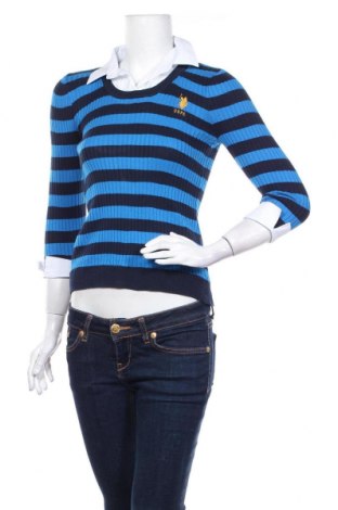 Дамски пуловер U.S. Polo Assn., Размер S, Цвят Син, Памук, Цена 36,75 лв.