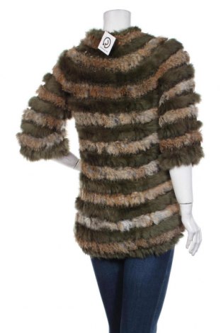 Дамско кожено палто Manoush, Размер XS, Цвят Зелен, Естествен косъм, Цена 891,75 лв.
