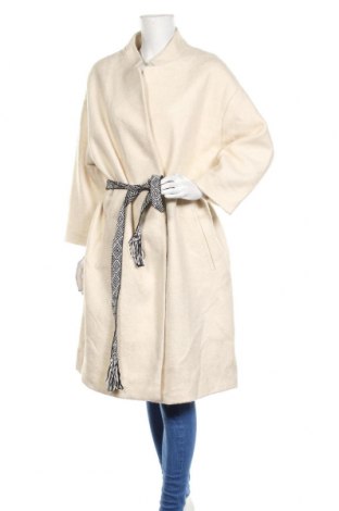 Дамско палто H&M, Размер 4XL, Цвят Екрю, 51% полиестер, 38% акрил, 11% вълна, Цена 61,50 лв.