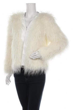 Дамско палто Jayley, Размер M, Цвят Бял, Коприна, акрил, еко кожа, Цена 217,56 лв.