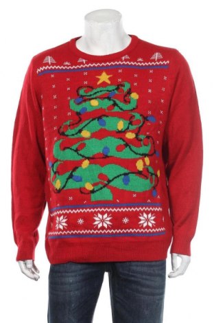 Мъжки пуловер, Размер XXL, Цвят Червен, Акрил, Цена 29,40 лв.