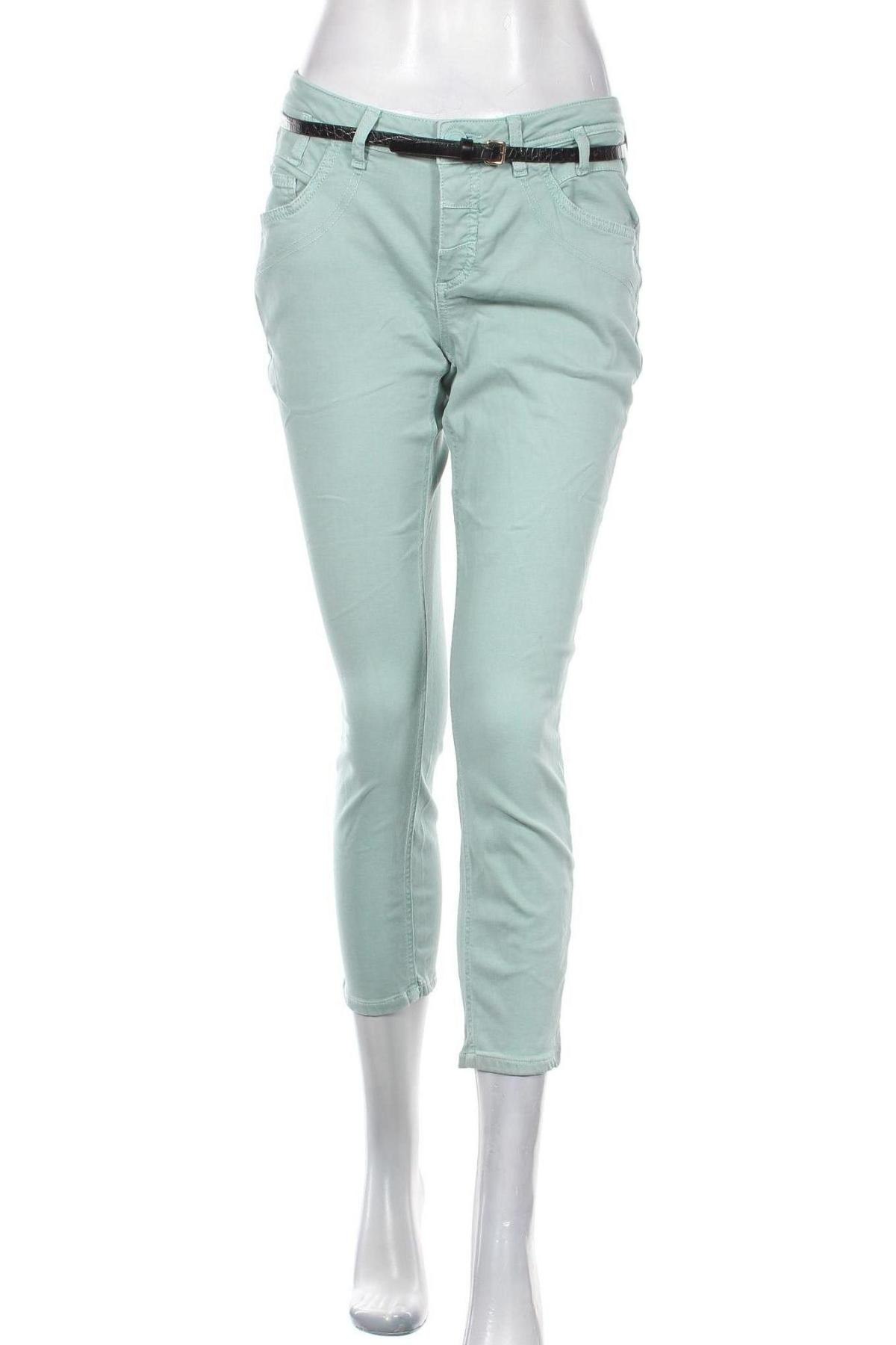 Дамски панталон Street One, Размер M, Цвят Зелен, 90% памук, 7% полиестер, 3% еластан, Цена 16,00 лв.