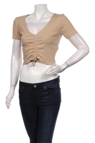 Γυναικεία μπλούζα Zara, Μέγεθος M, Χρώμα  Μπέζ, 95% βαμβάκι, 5% ελαστάνη, Τιμή 23,71 €
