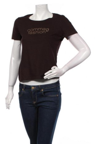 Γυναικείο t-shirt Comma,, Μέγεθος M, Χρώμα Καφέ, 92% βαμβάκι, 8% ελαστάνη, Τιμή 14,11 €