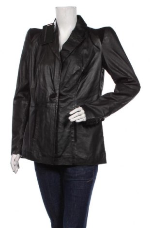 Дамско кожено яке, Размер XL, Цвят Черен, Естествена кожа, Цена 50,37 лв.