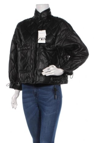 Γυναικείο δερμάτινο μπουφάν Zara, Μέγεθος XS, Χρώμα Μαύρο, Δερματίνη, Τιμή 34,56 €