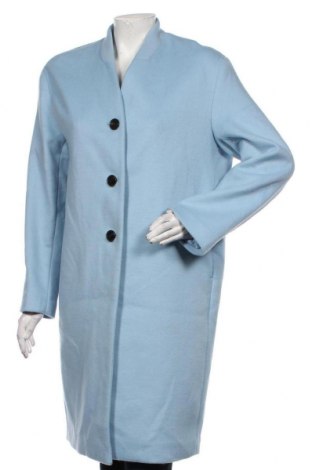 Дамско палто H&M, Размер S, Цвят Син, 50% полиестер, 50% вълна, Цена 74,00 лв.