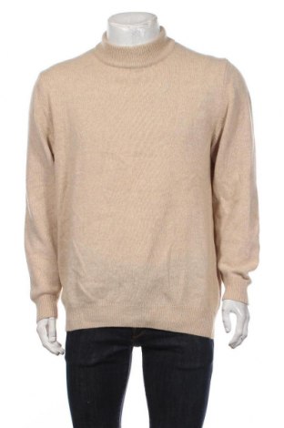 Мъжки пуловер Afibel, Размер L, Цвят Бежов, 80% вълна, 20% полиамид, Цена 28,80 лв.