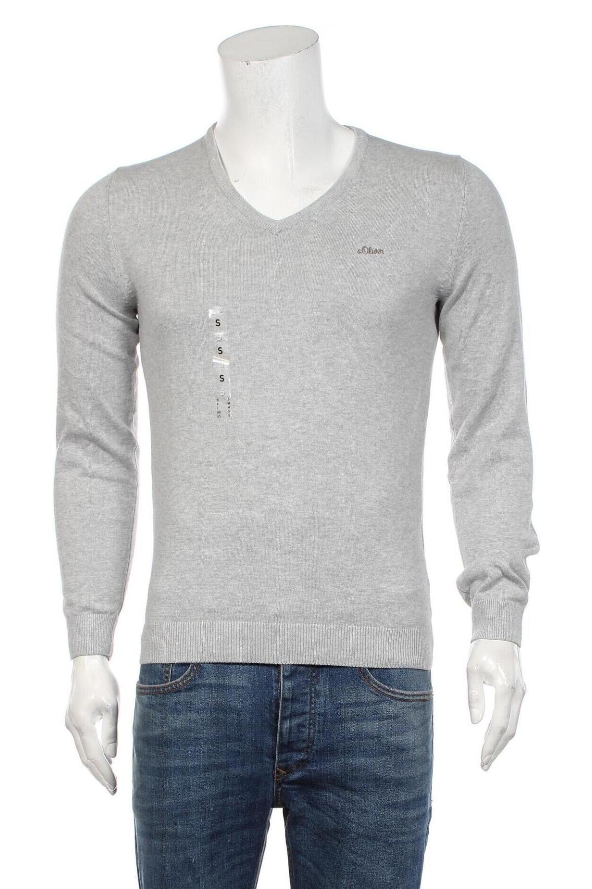 Мъжки пуловер S.Oliver, Размер S, Цвят Сив, Памук, Цена 32,70 лв.