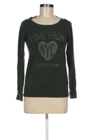 Дамски пуловер Hilfiger Denim, Размер M, Цвят Зелен, Цена 57,30 лв.
