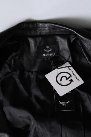 Dámska kožená bunda  Threadbare, Veľkosť M, Farba Čierna, Cena  10,89 €