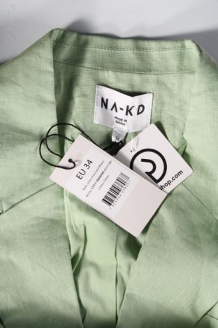 Дамско сако NA-KD, Размер XS, Цвят Зелен, Цена 129,00 лв.