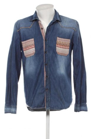 Мъжка риза Zara Man, Размер L, Цвят Син, Цена 18,00 лв.