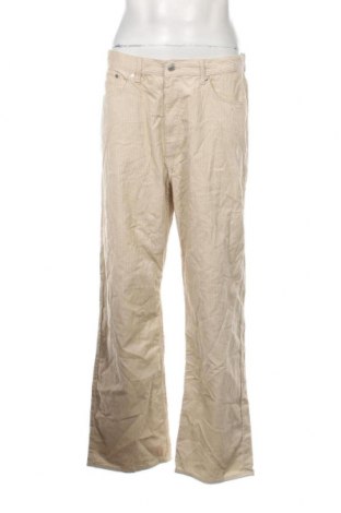 Pantaloni raiați de bărbați Weekday, Mărime L, Culoare Bej, Preț 35,07 Lei