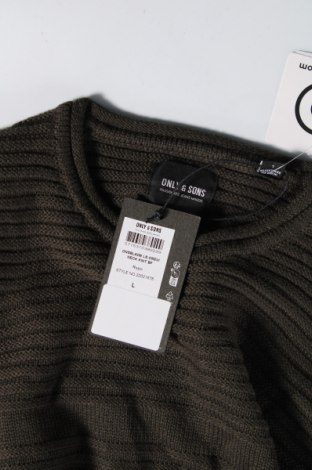 Ανδρικό πουλόβερ Only & Sons, Μέγεθος L, Χρώμα Πράσινο, Τιμή 10,67 €