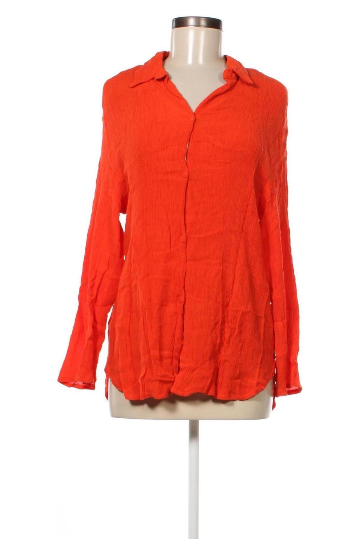Дамска риза Bershka, Размер XS, Цвят Оранжев, Цена 4,25 лв.