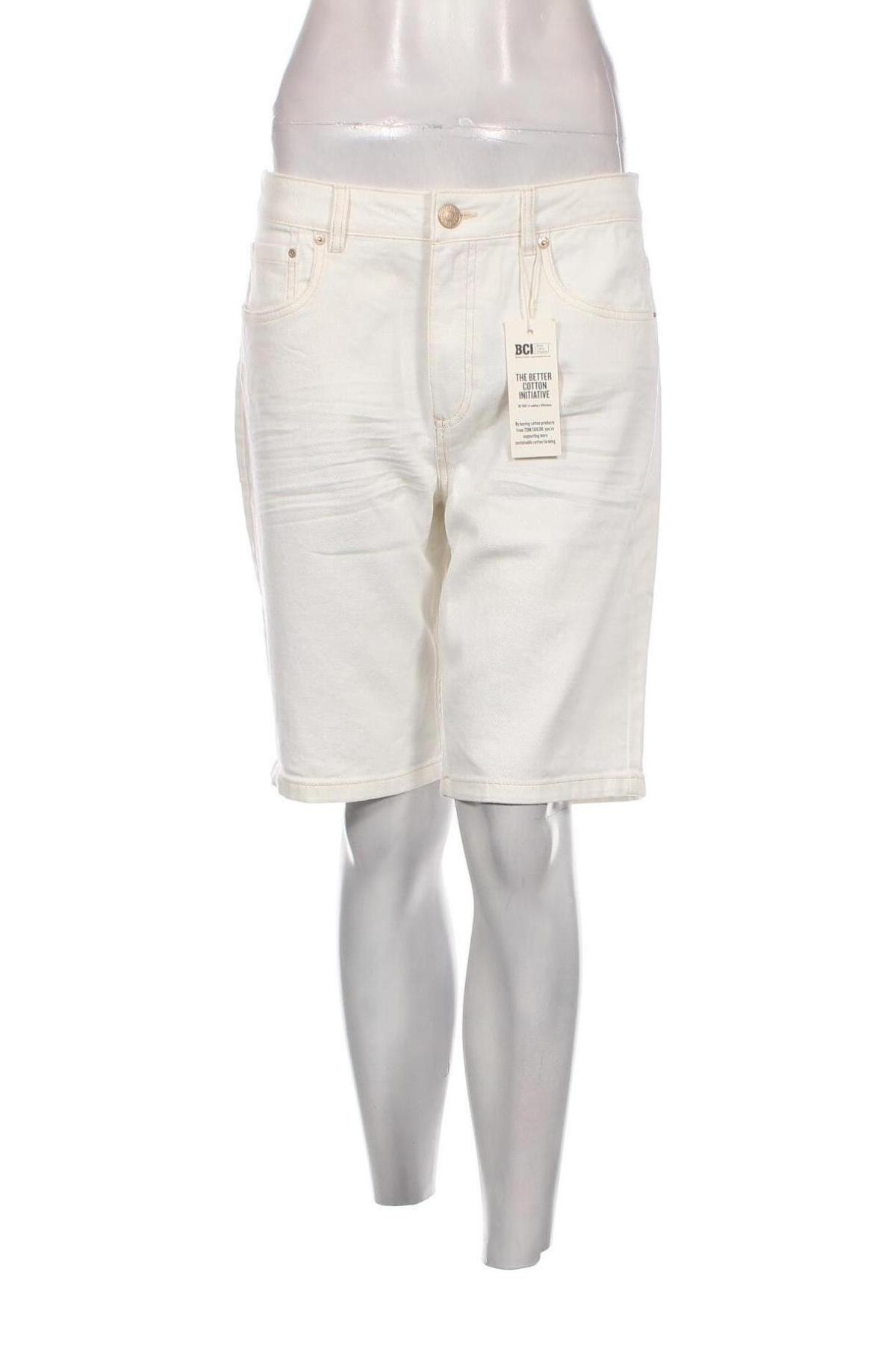 Γυναικείο κοντό παντελόνι Tom Tailor, Μέγεθος M, Χρώμα Λευκό, Τιμή 37,11 €
