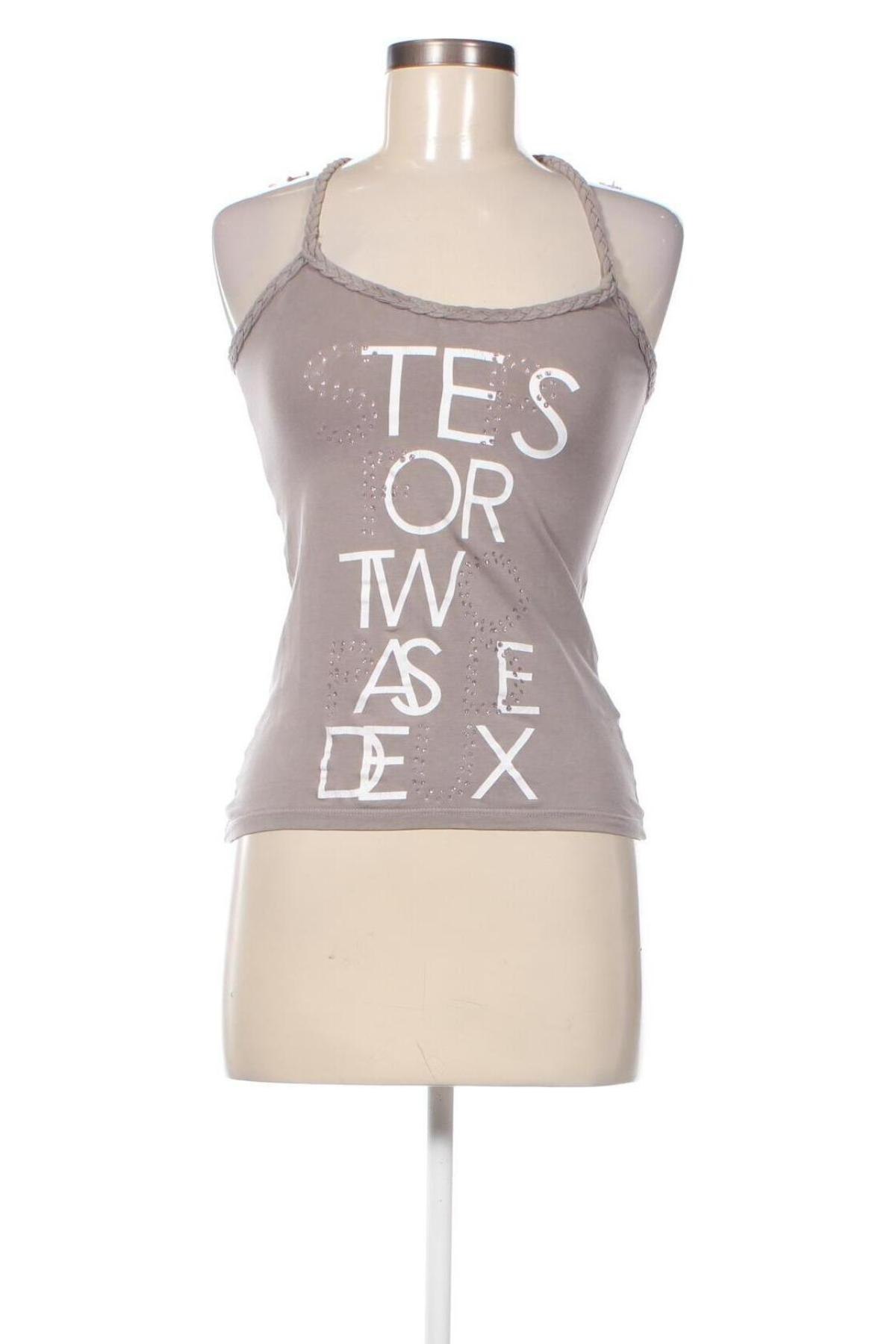 Γυναικείο αμάνικο μπλουζάκι, Μέγεθος XS, Χρώμα Γκρί, Τιμή 1,60 €