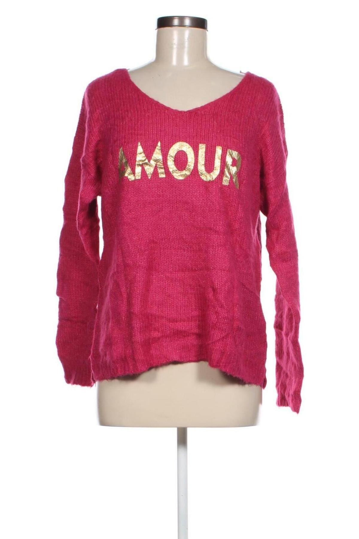 Дамски пуловер Grain De Ble, Размер M, Цвят Розов, Цена 4,35 лв.