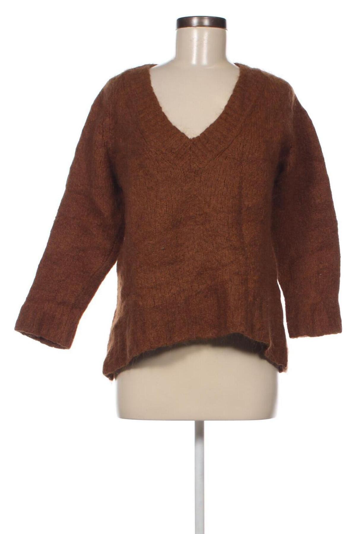 Дамски пуловер Massimo Dutti, Размер L, Цвят Кафяв, Цена 8,80 лв.