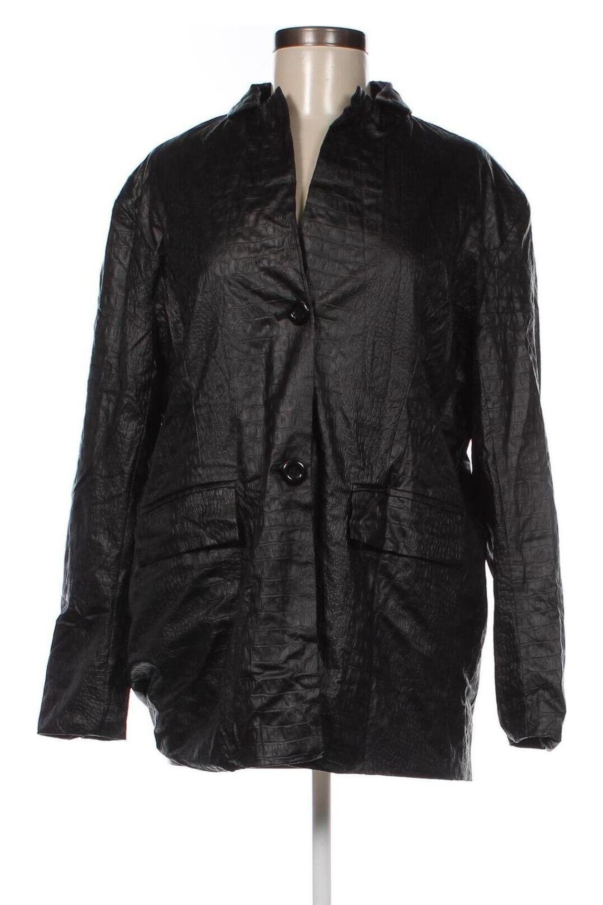 Дамско кожено палто Pretty Little Thing, Размер XXS, Цвят Черен, Цена 41,25 лв.