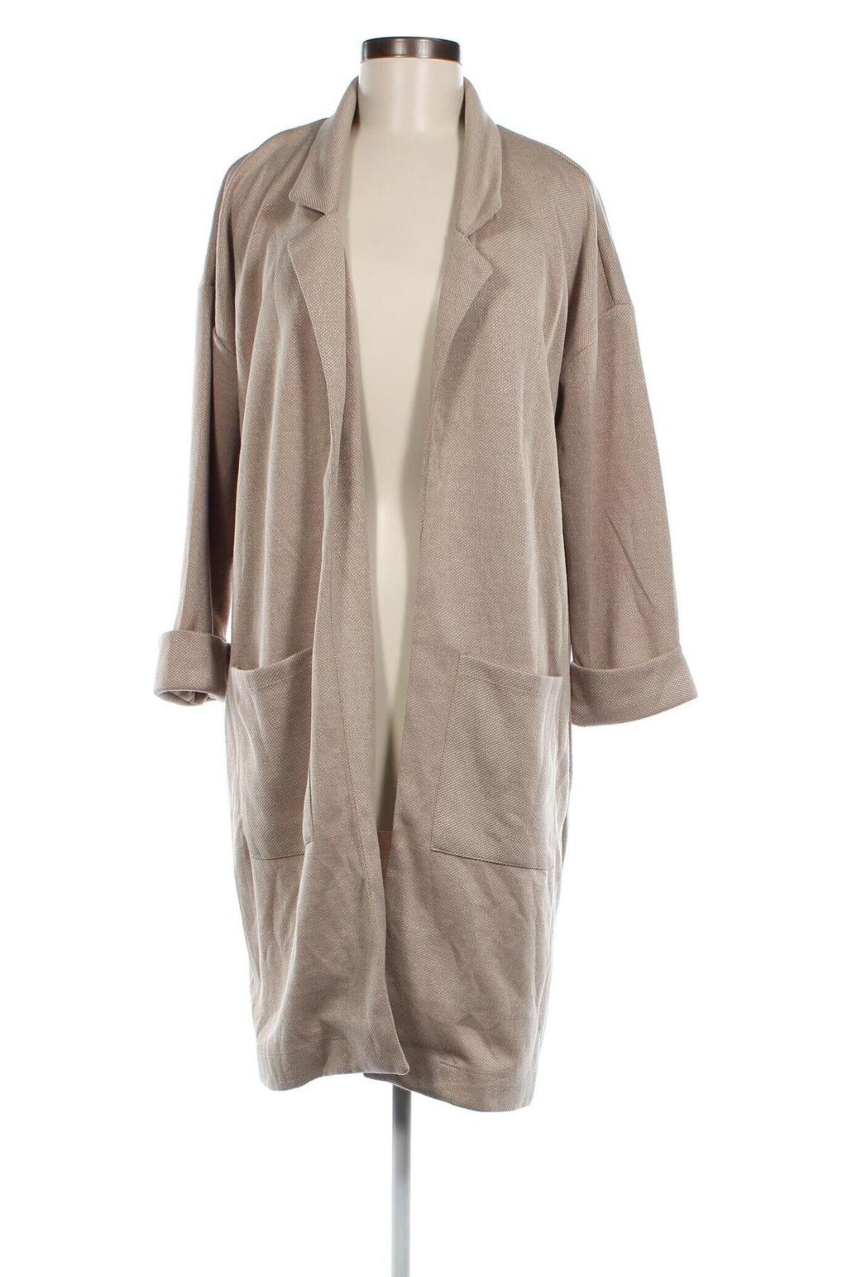 Γυναικείο παλτό Pieces, Μέγεθος L, Χρώμα  Μπέζ, Τιμή 16,65 €