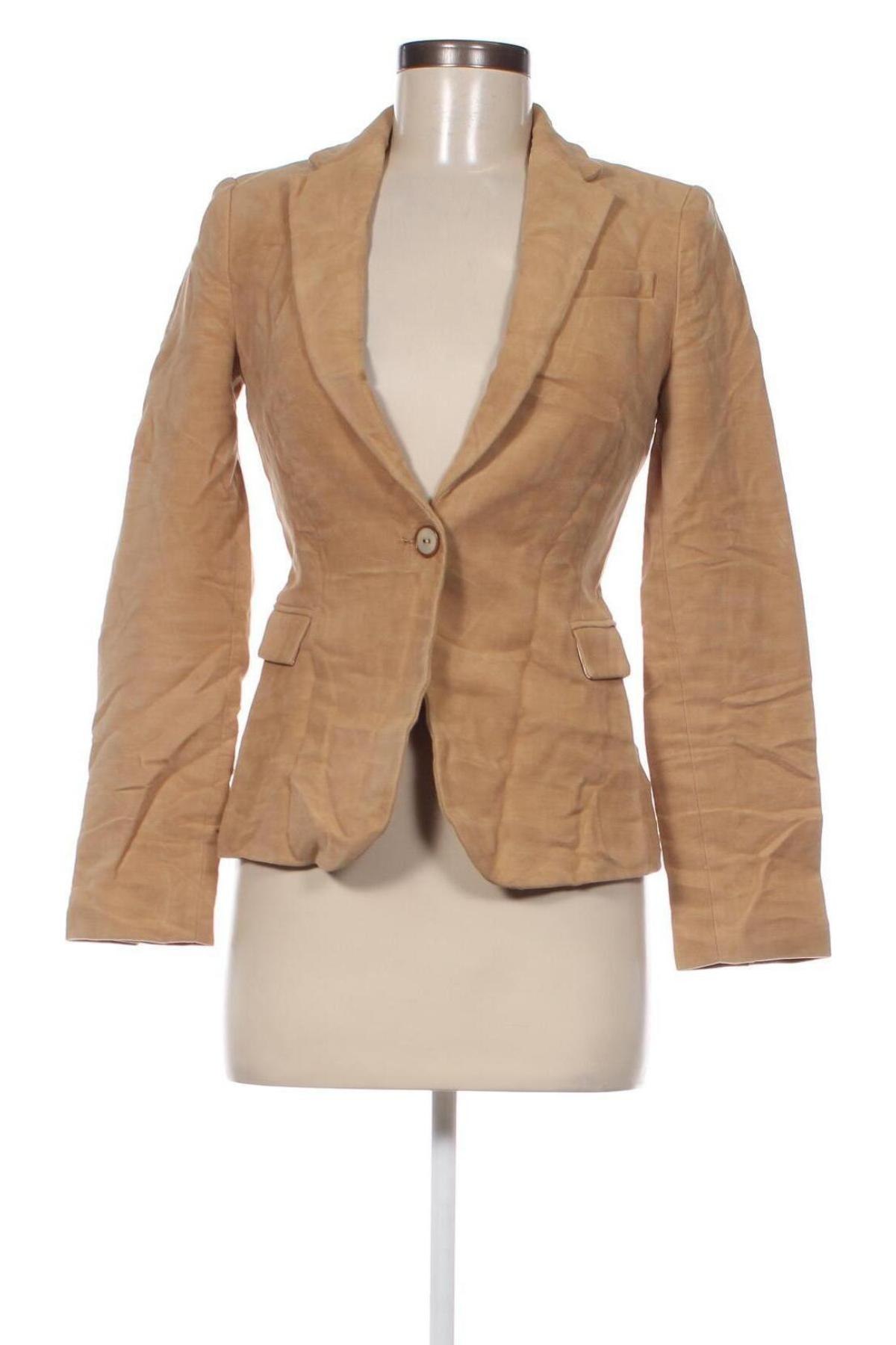 Γυναικείο σακάκι Zara, Μέγεθος XS, Χρώμα  Μπέζ, Τιμή 3,36 €