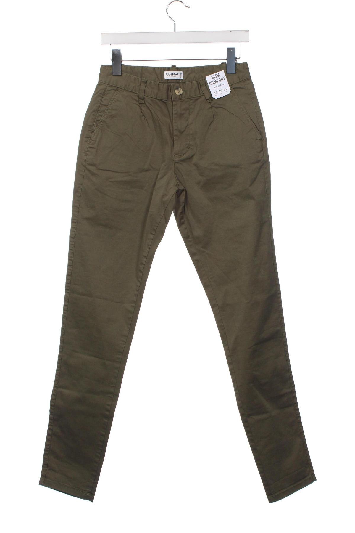 Мъжки панталон Pull&Bear, Размер S, Цвят Зелен, Цена 13,80 лв.