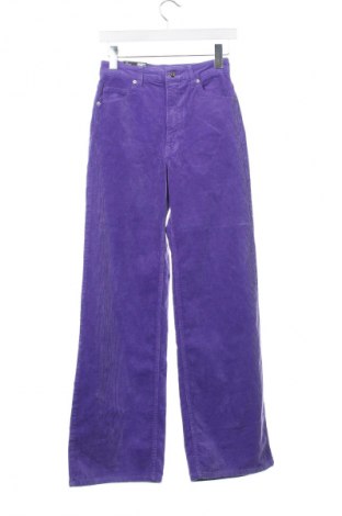 Pantaloni de velvet de femei H&M Divided, Mărime S, Culoare Mov, Preț 123,36 Lei