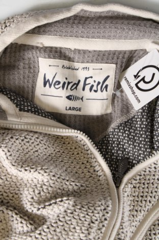 Herren Strickjacke Weird Fish, Größe L, Farbe Grau, Preis 22,49 €