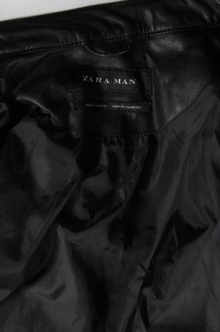 Ανδρικό δερμάτινο μπουφάν Zara Man, Μέγεθος L, Χρώμα Μαύρο, Τιμή 25,99 €