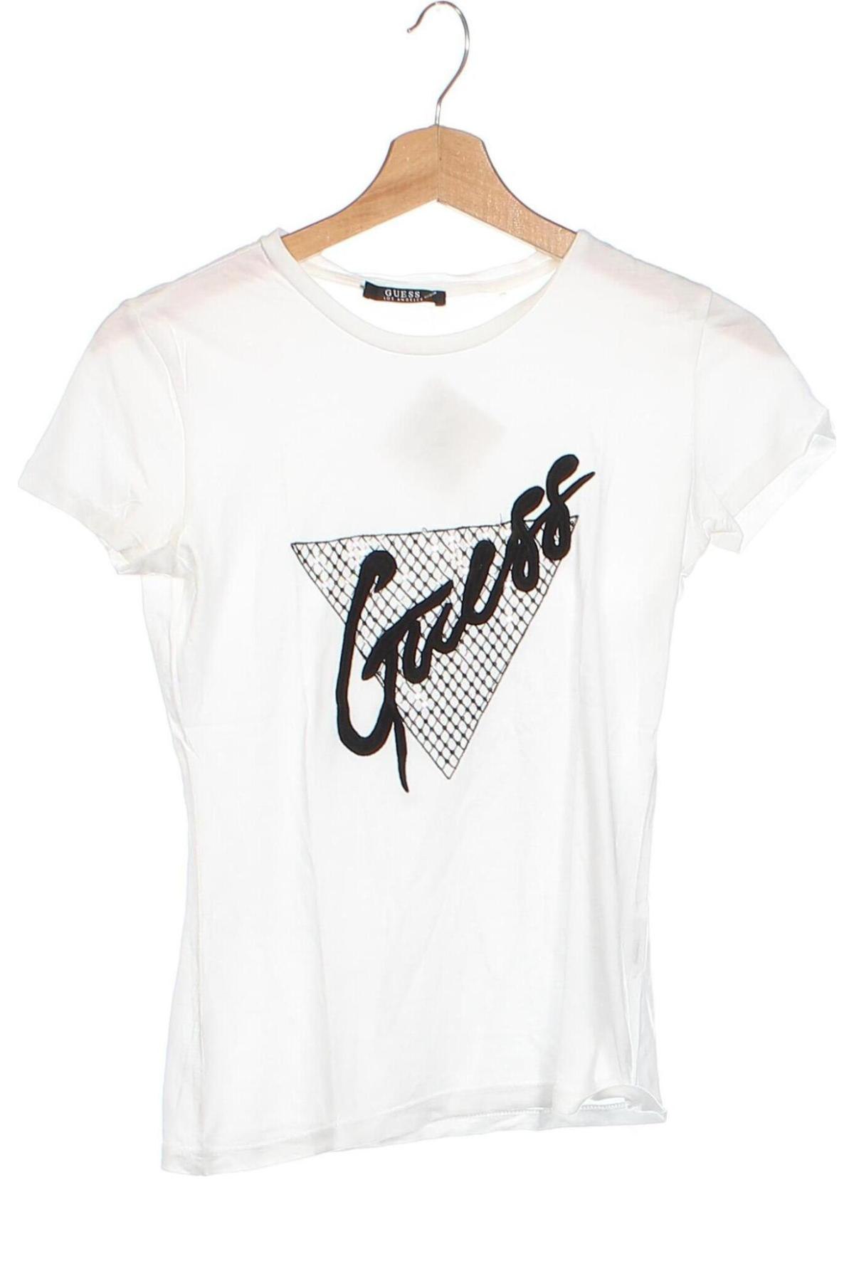 Γυναικείο t-shirt Guess, Μέγεθος XS, Χρώμα Λευκό, Τιμή 16,37 €