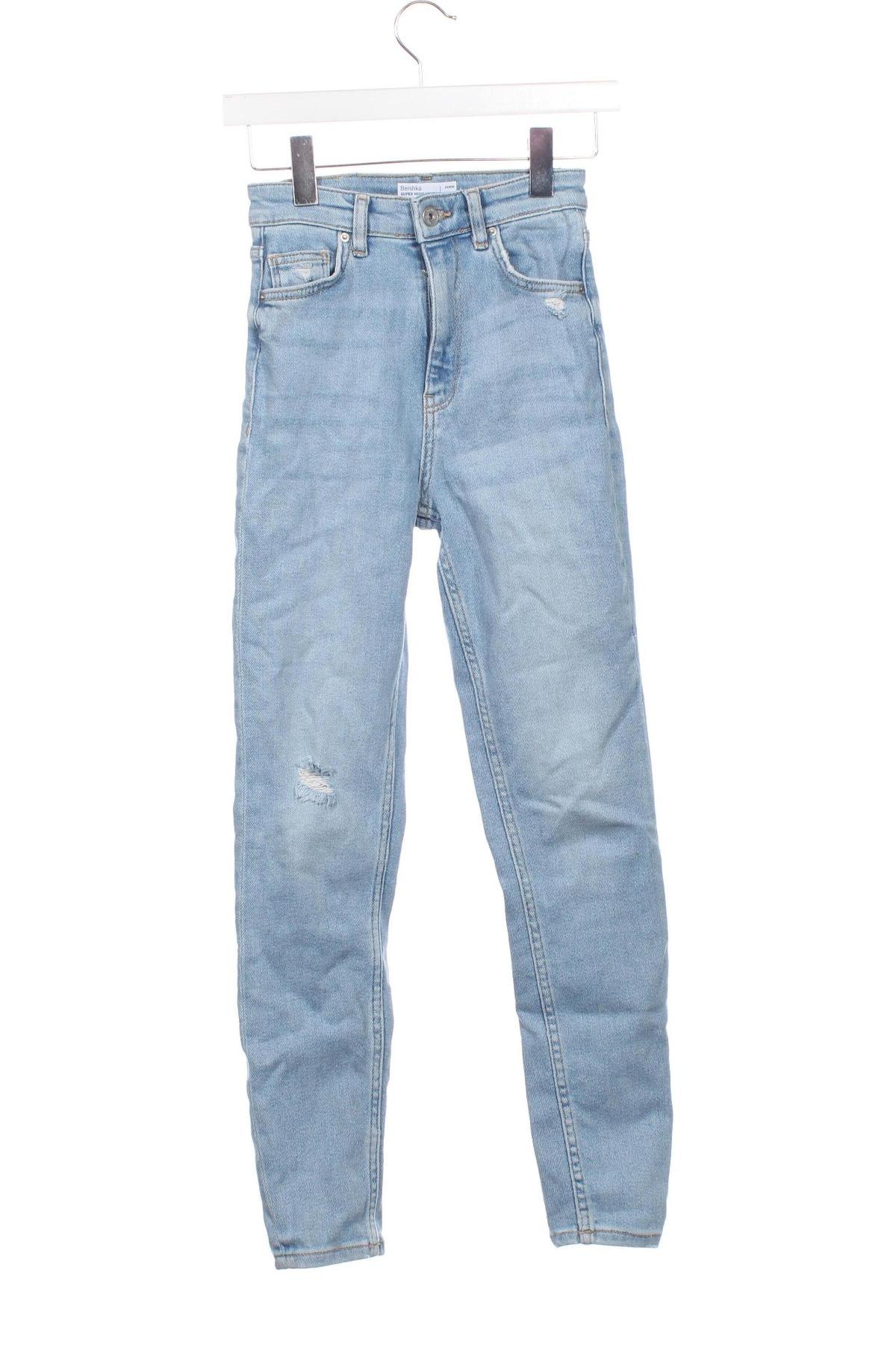 Damskie jeansy Bershka, Rozmiar XS, Kolor Niebieski, Cena 39,99 zł